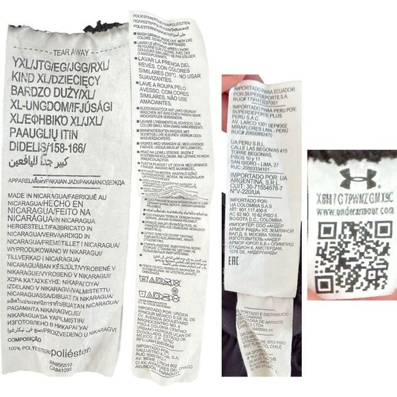 Under Armour Kids Black Shorts with Gray Accents Logo Sz  XL - Picture 11 of 12